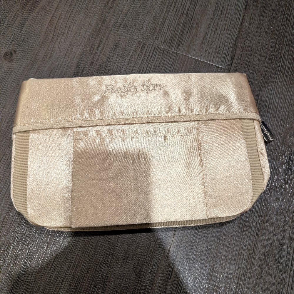 Satin Purse Organizer in Gold